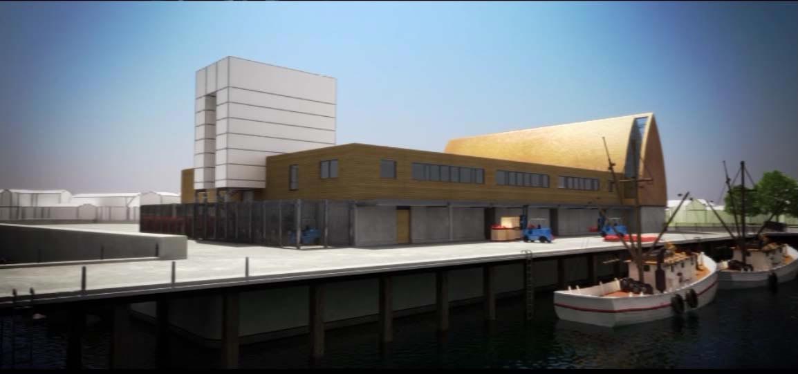 Newlyn Harbour Fish Market & Processing Units - CGI model