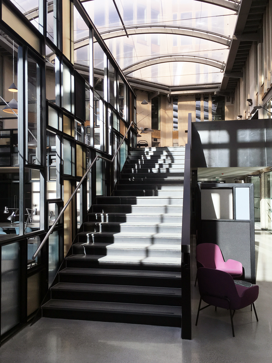 Edinburgh House Kennington London Shared Workspace Atrium Stairs