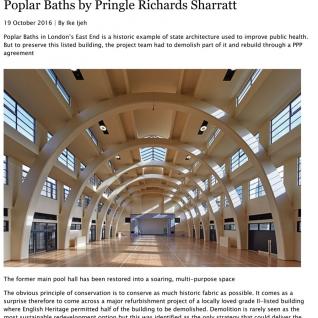 Poplar Baths Leisure Centre - Building Design Review