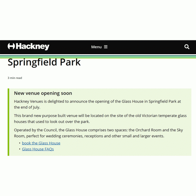 Springfield Park_ The Glass House Opens in July 2021