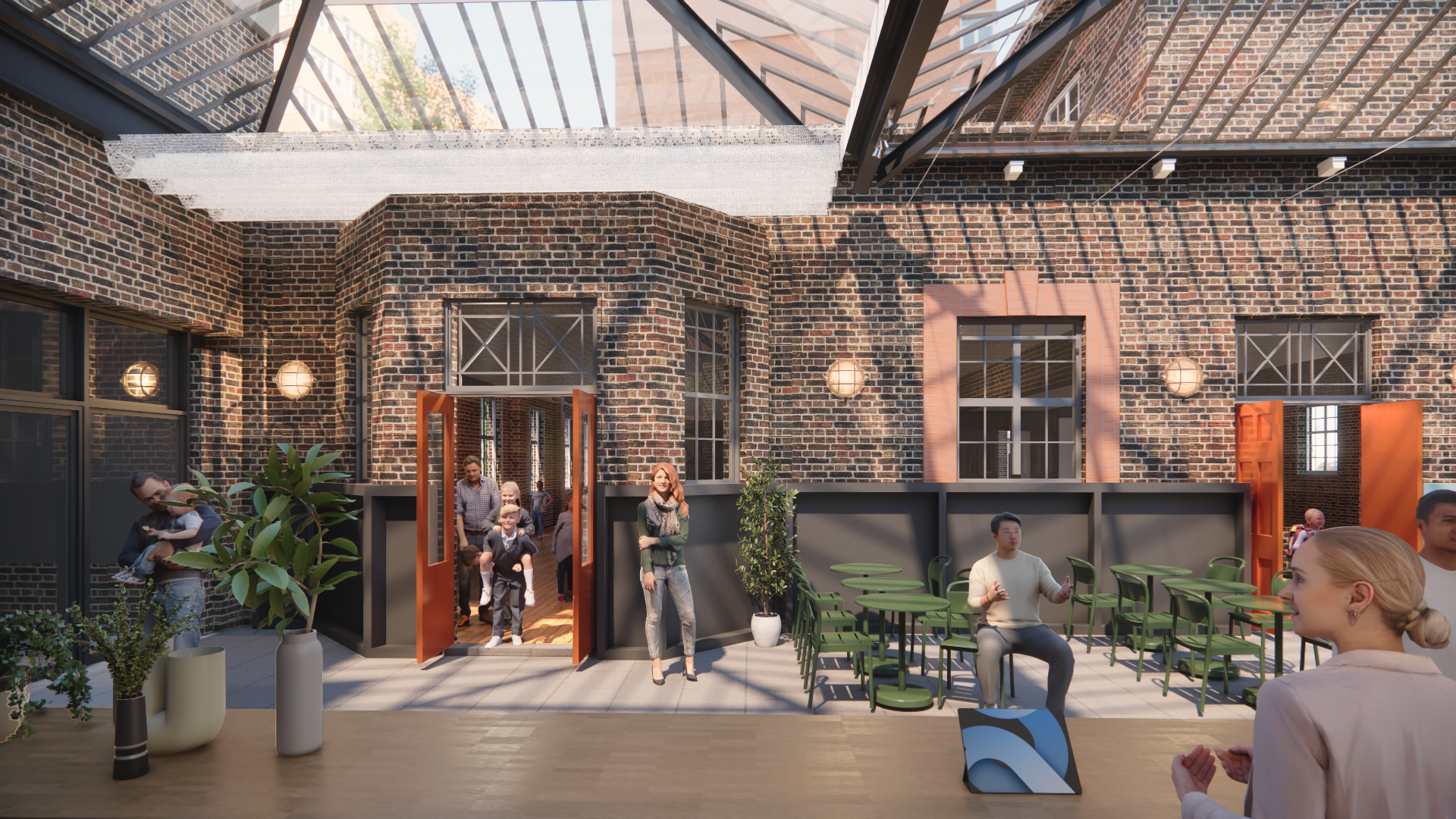 Render showing cafe