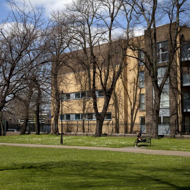 Haileybury Youth Centre Stepney, London, View from the park, Pringle Richards Sharratt Architects